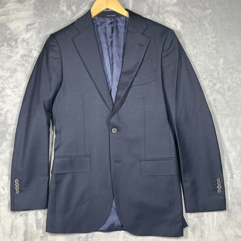 SUITSUPPLY Lazio Int Slim Fit Navy Pure Wool Super 110s Blazer Jacket Men 38L